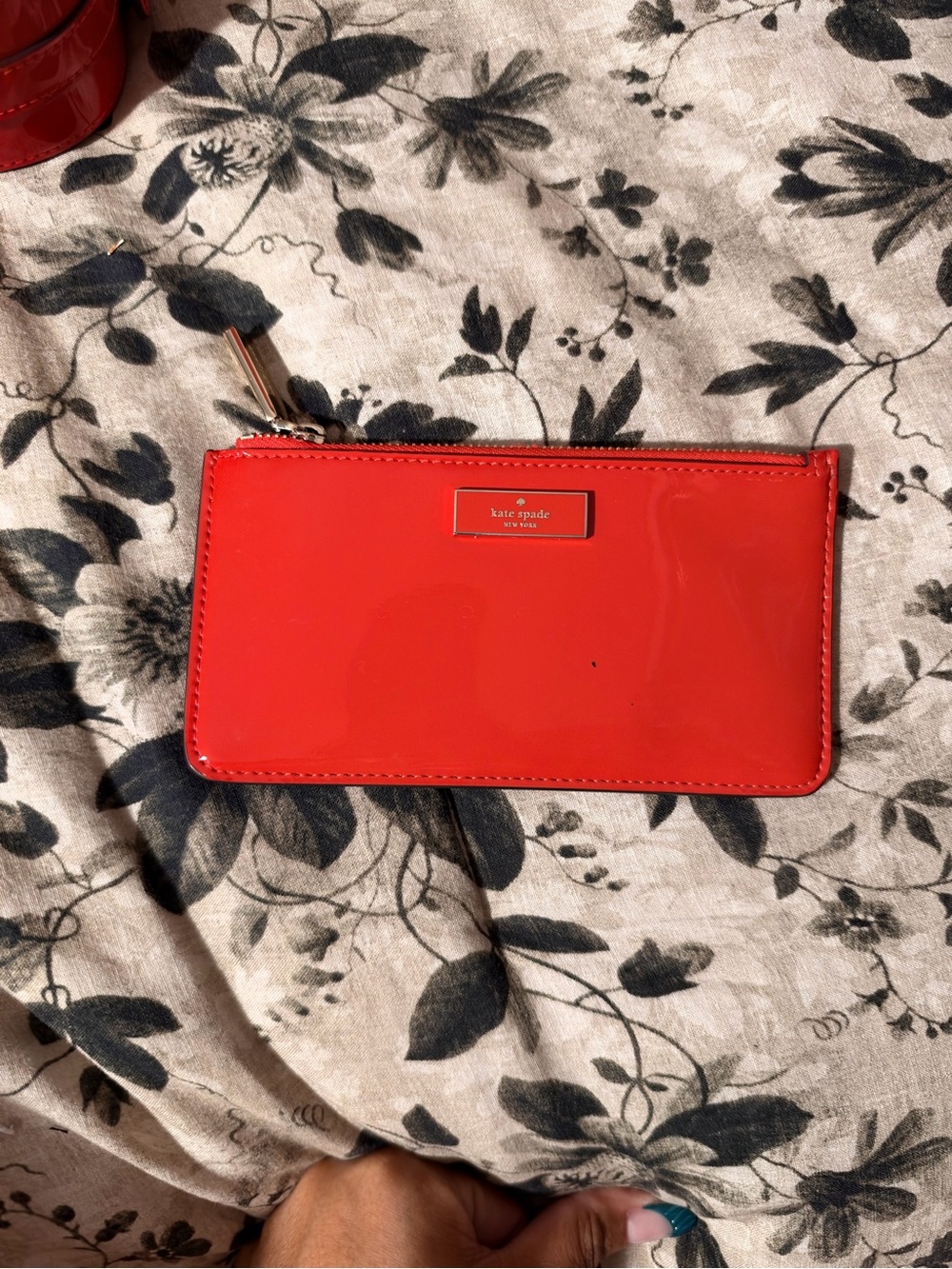 kate spade Red Patent Leather Zip Wallet